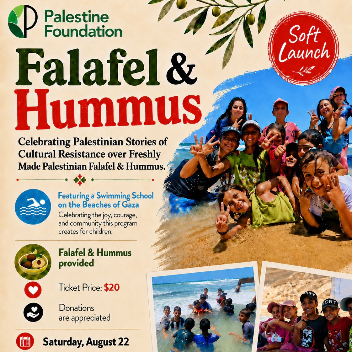 Saturday, August 22nd at 5pm: Falafel and Hummus