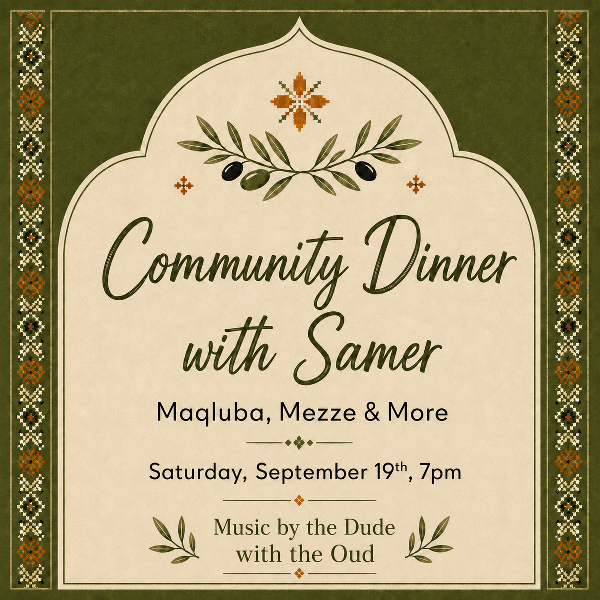 Saturday, September 19th at 7pm: Maqluba, Mezze & More!