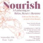 Sunday, September 27th at 11am: Nourish: Relax, Reset & Restore
