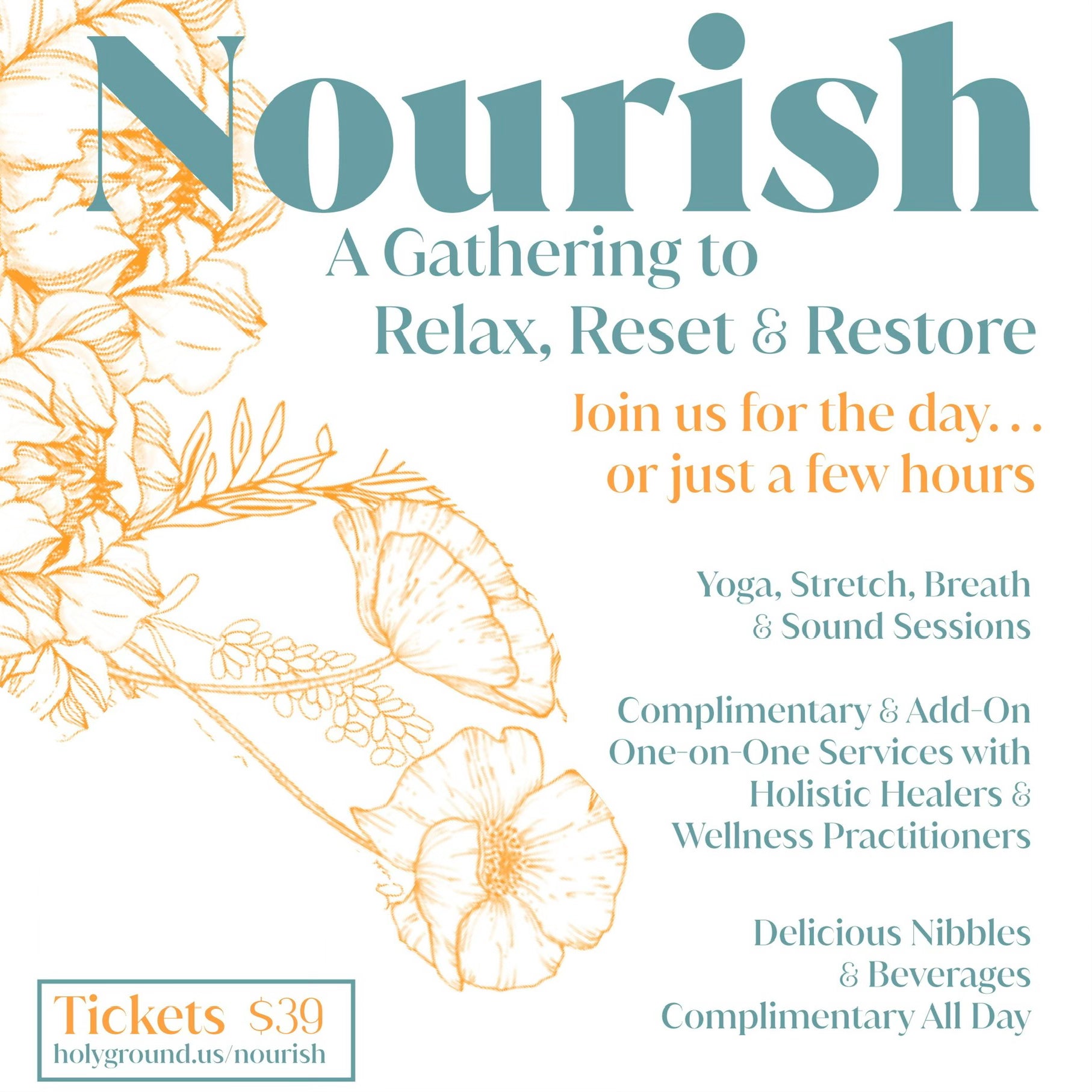 Sunday, September 27th at 11am: Nourish: Relax, Reset & Restore