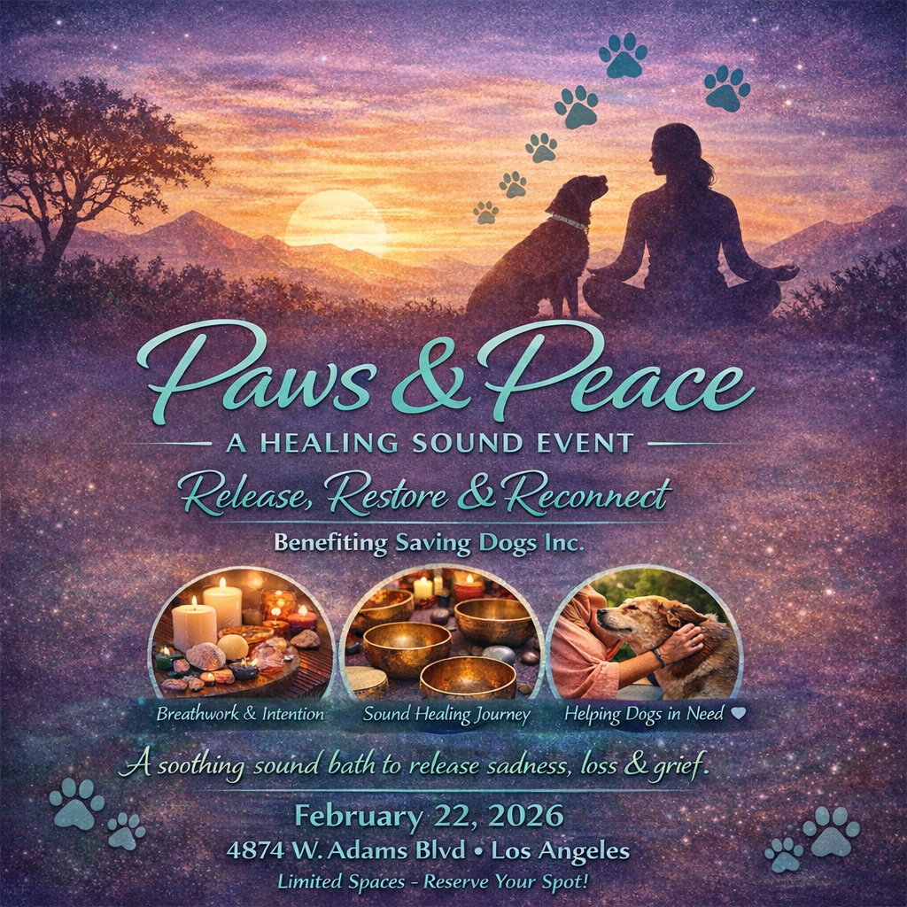 Sunday, February 22nd at 4pm: Paws & Peace: A Healing Sound Event